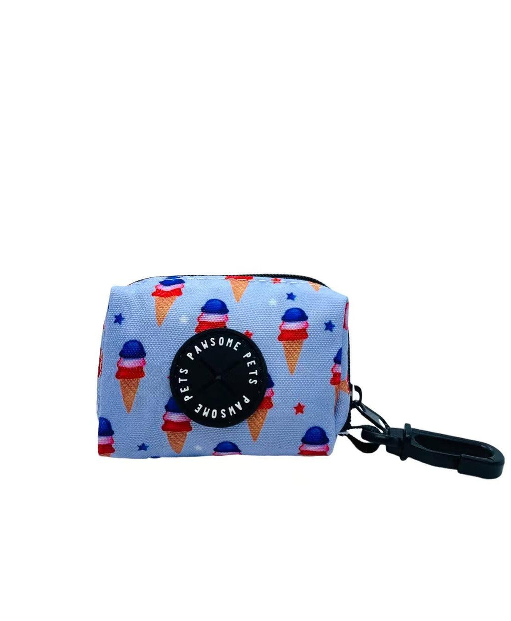 USA Ice Cream Dog Waste Bag Holder – Neoprene Leash Clip Dispenser