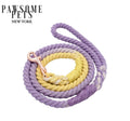 Handcrafted Cotton Rope Dog Leash – 5 ft, Gold Hardware & Charm
