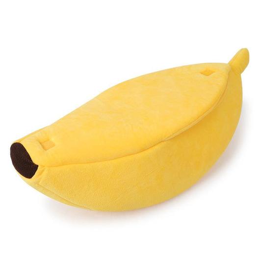 Cozy Banana Cat Bed – Soft Enclosed Plush Hideaway for Cats