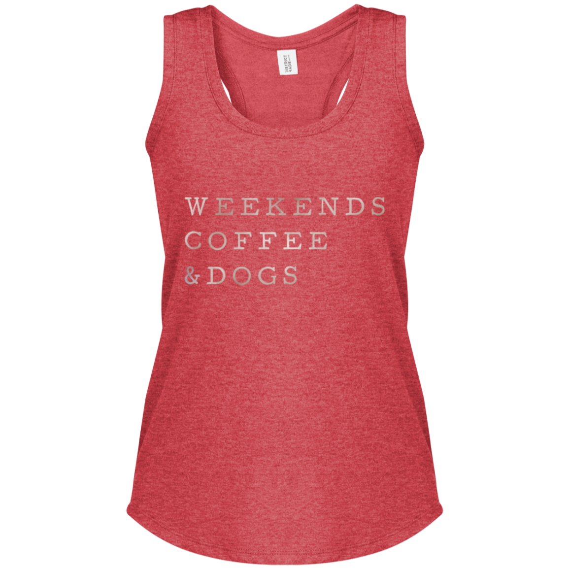 Women's Perfect Tri Racerback Tank Weekends, Coffee & Dogs