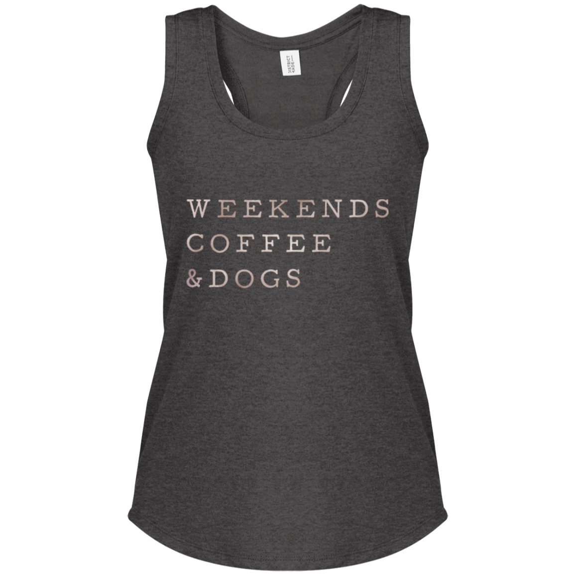 Women's Perfect Tri Racerback Tank Weekends, Coffee & Dogs